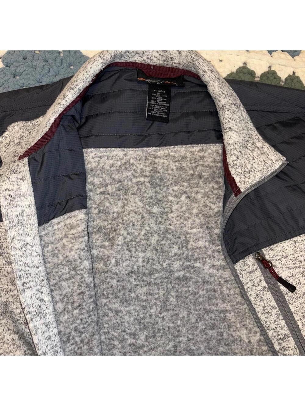 Free Country Frore Sweater Knit Fleece Men’s 2XL Gray and Black Zip-Up Jacket - Picture 6 of 8